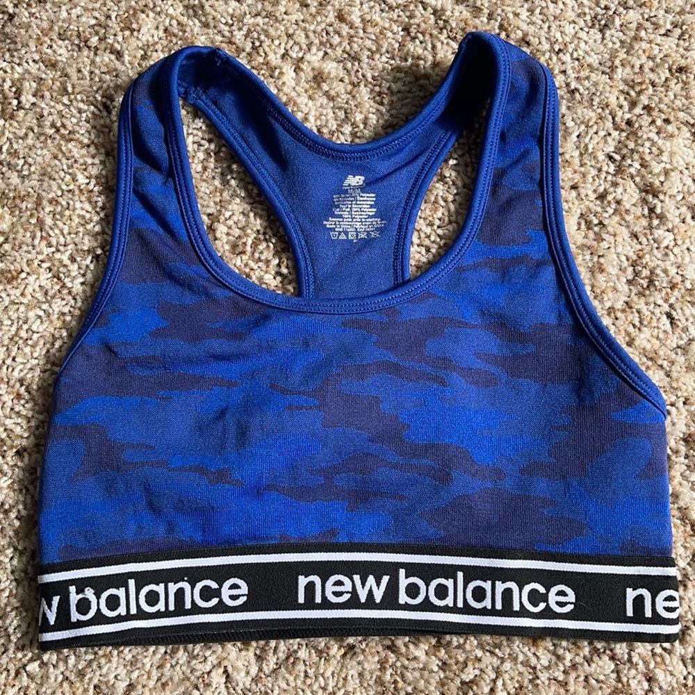 New Balance blue camo sports bra